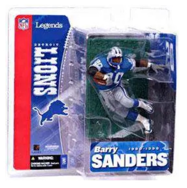 McFarlane NFL Detroit Lions Sports Picks Football Legends Series 1 Barry Sanders Blue Jersey Figure